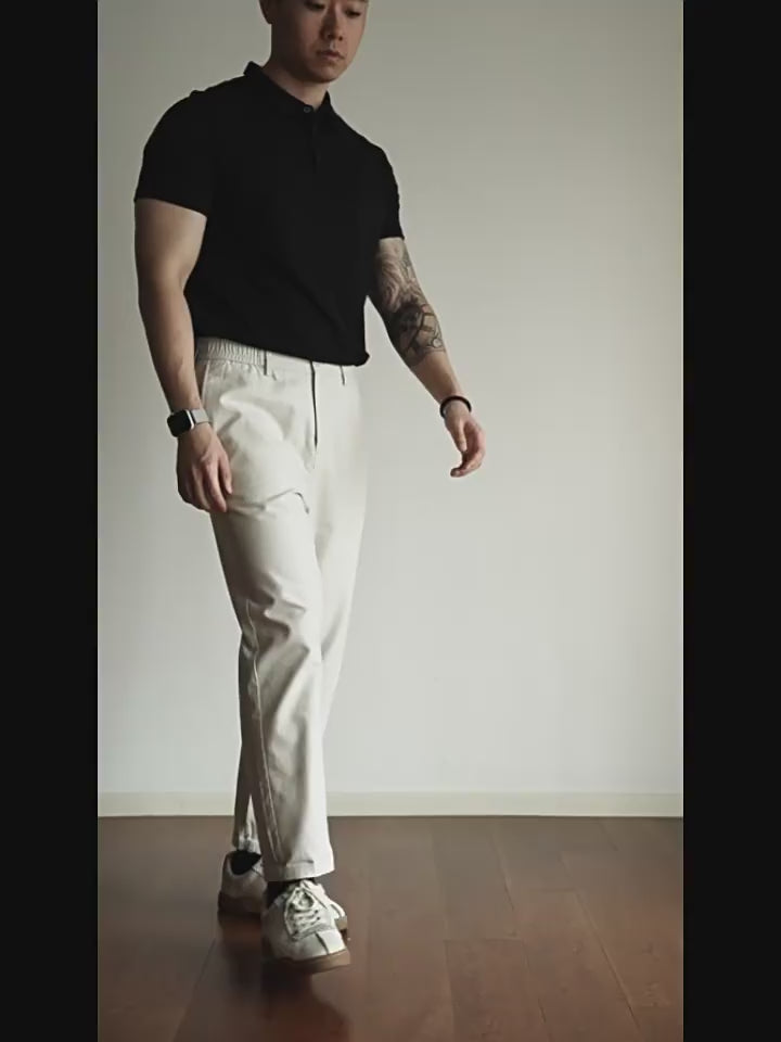 Tencel Straight-Leg Cropped Trousers