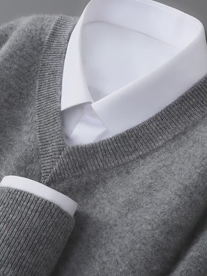 100% Wool V-Neck Sweater