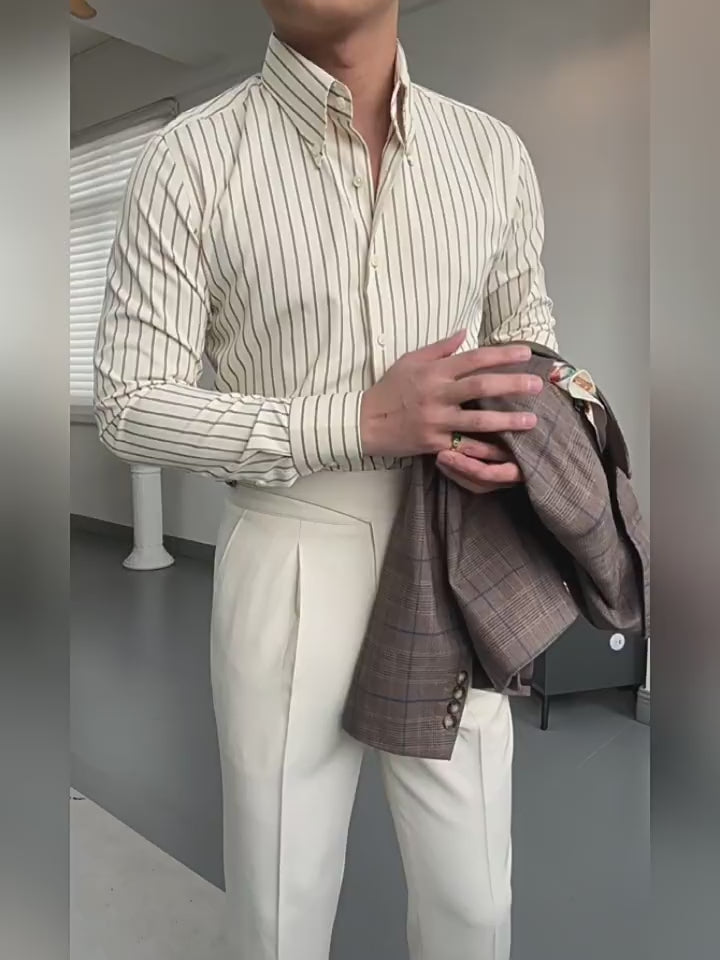 High-Waisted  Straight Trousers