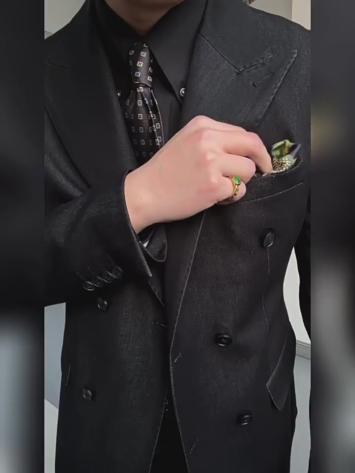 Black DB Peak-Lapel Suit