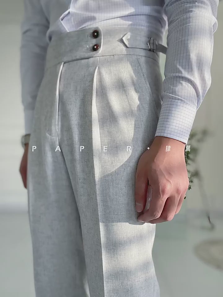High-Waist Gray Trousers