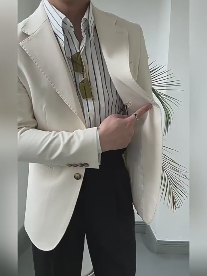 Neapolitan Slim Single-Breasted Suit jacket