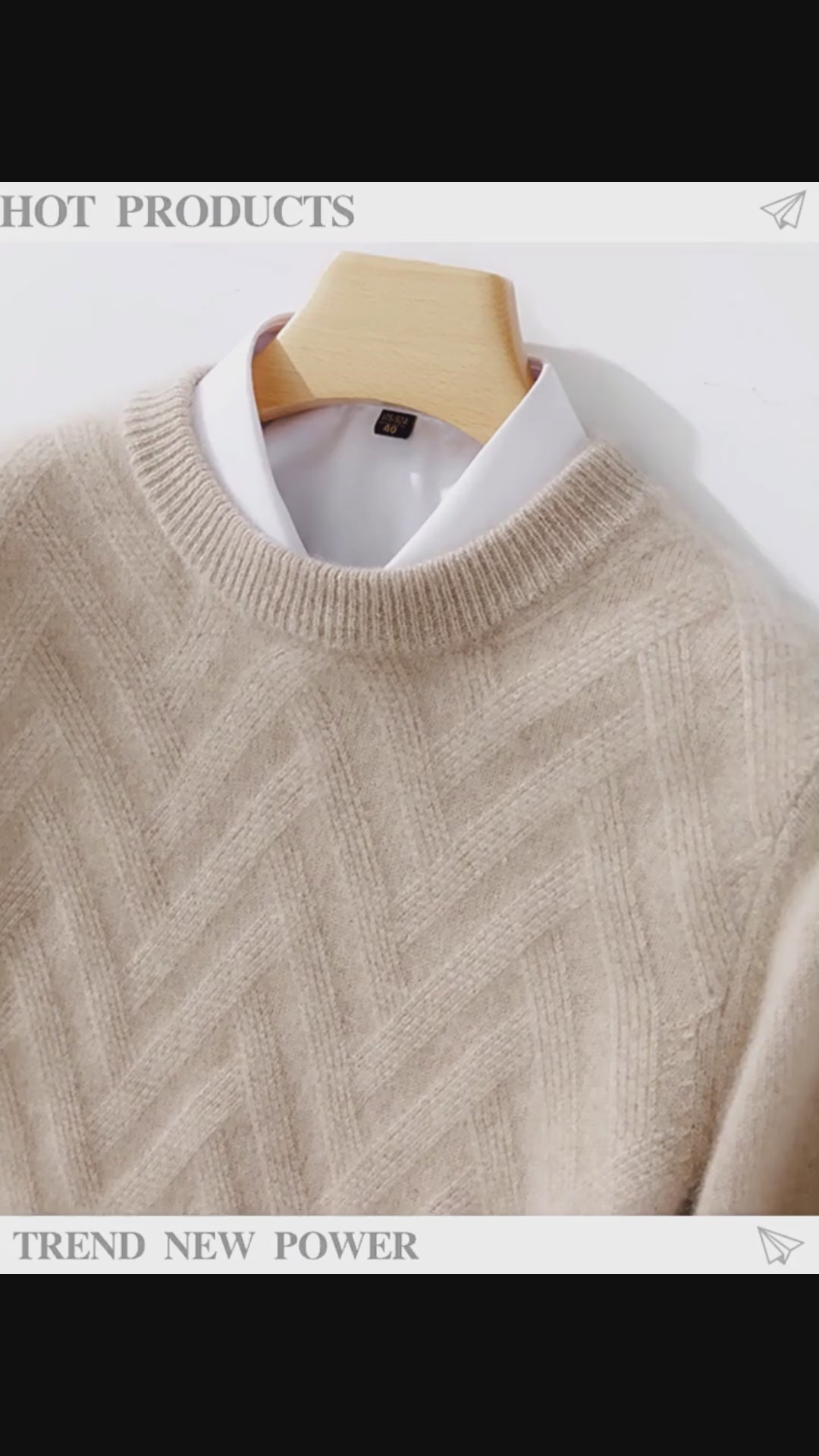 AW 100% Wool Crew Thick Sweater