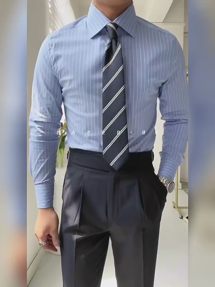 Windsor Collar Striped Shirt