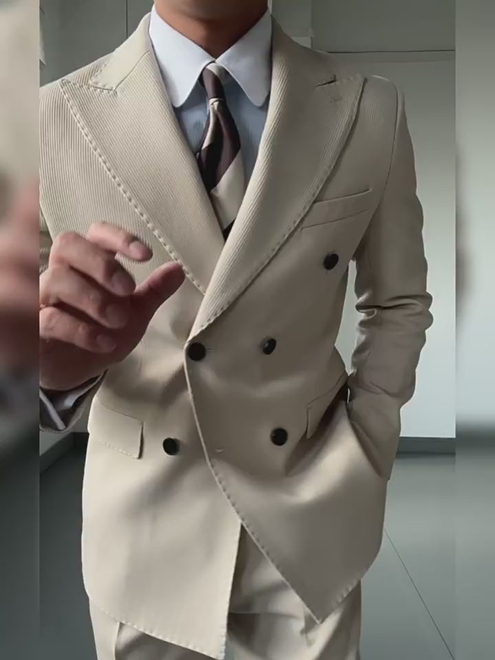 Double-Breasted Striped Suit