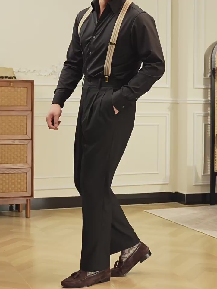 Wrinkle-Resistant Straight Trousers