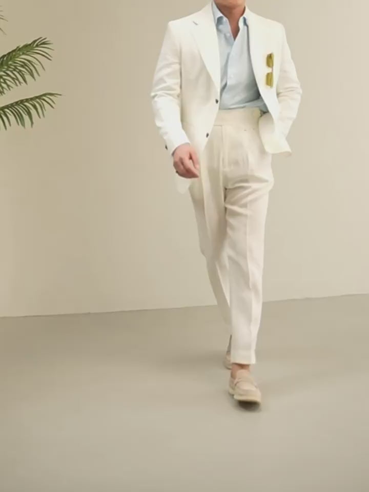 Half-lined 100% Linen Suit