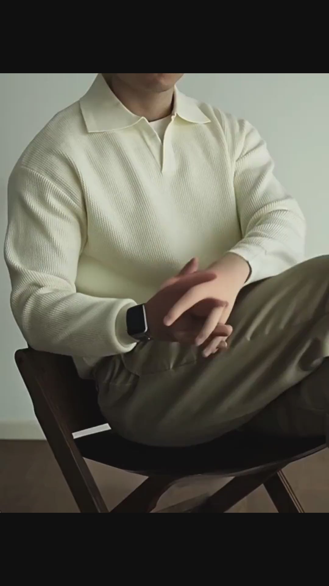 V-Neck Heavyweight Knit Polo
