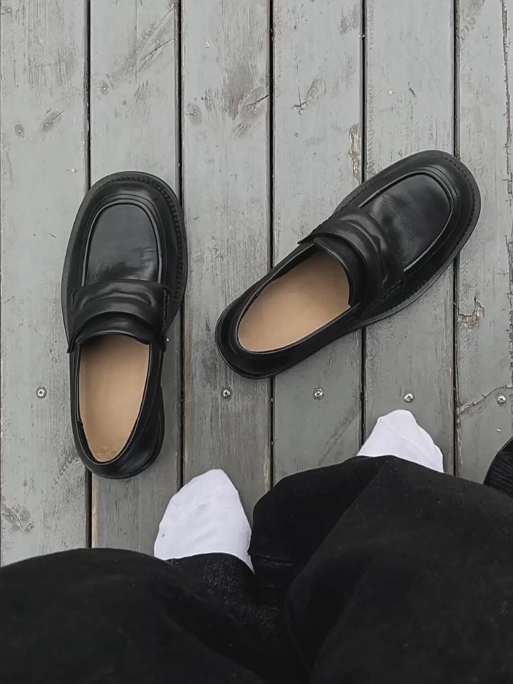 Square-Toe Slip-On Loafers