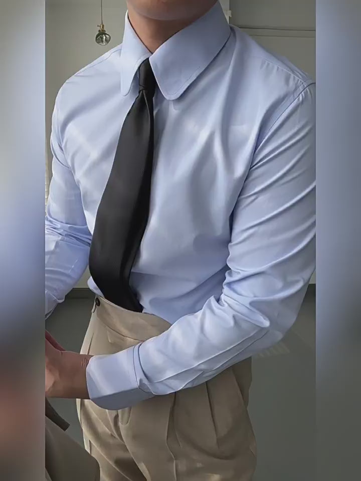 Vintage Rounded-Collar Dress Shirt