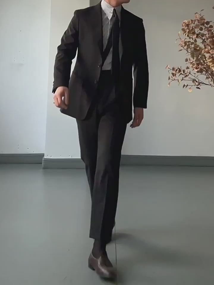 Slim, Easy-Care Black Suit