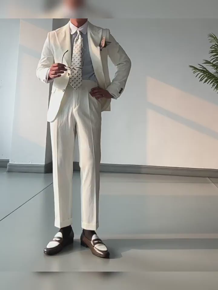 Half-Lined, Stretch Seersucker Suit