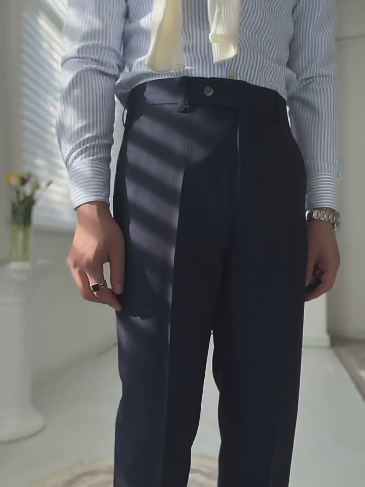 Wrinkle-Resistant Textured Trousers