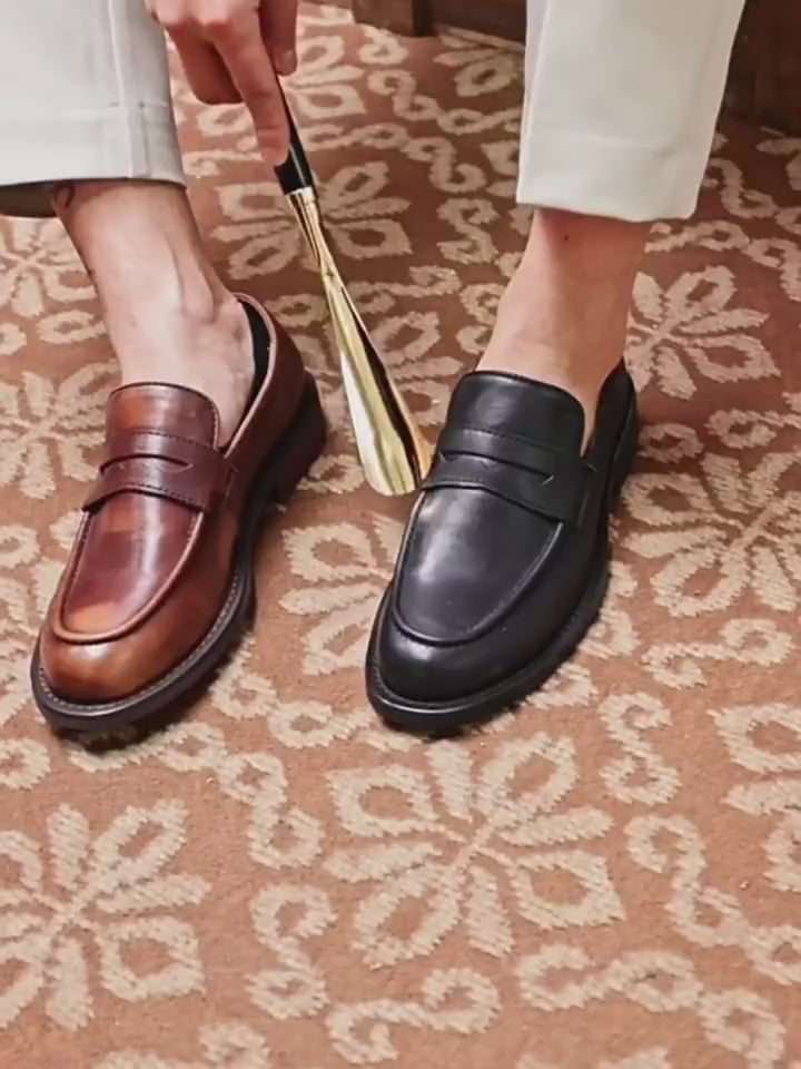 British-Style Genuine Leather Loafers