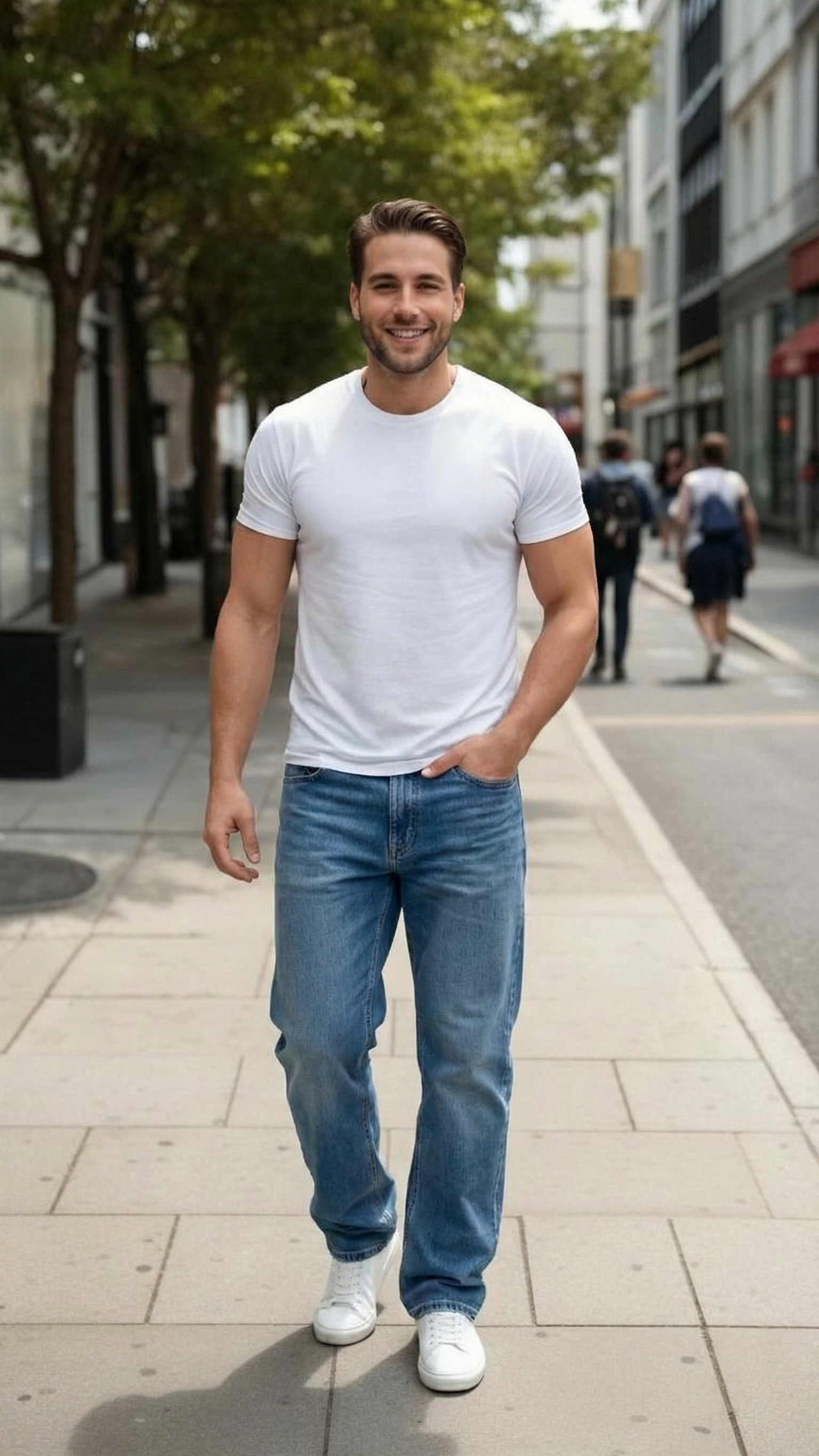 MONSEN Suitory Fleece-Lined Washed Wide-Leg Jeans product image