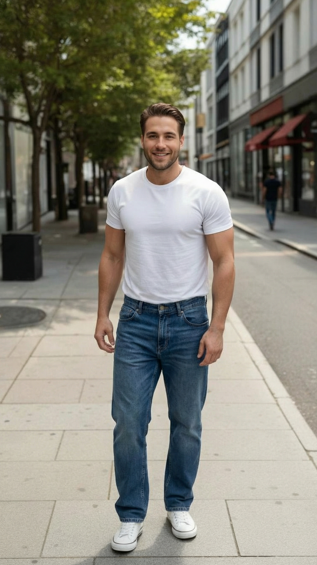MONSEN Suitory Fleece-Lined Washed Wide-Leg Jeans product image