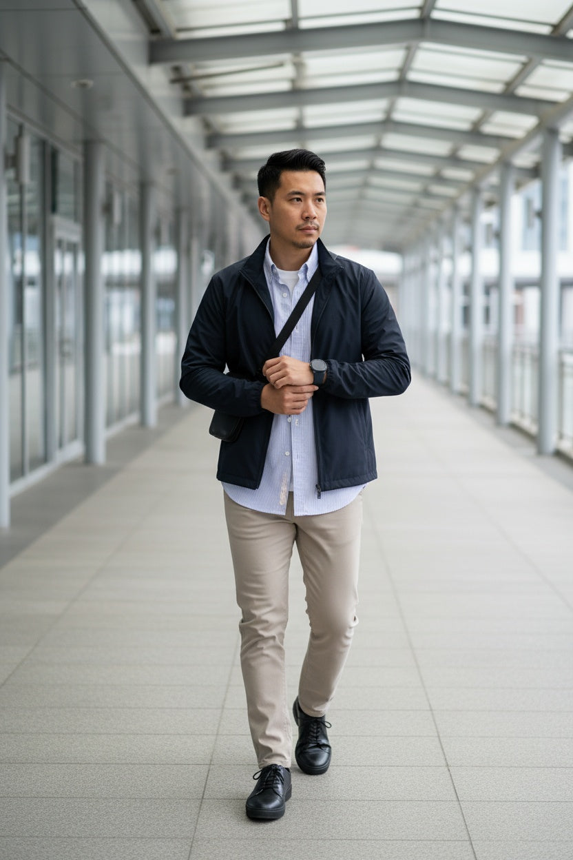 MONSEN Suitory Wrinkle-Resistant Oxford Stripe Shirt in Cotton product image