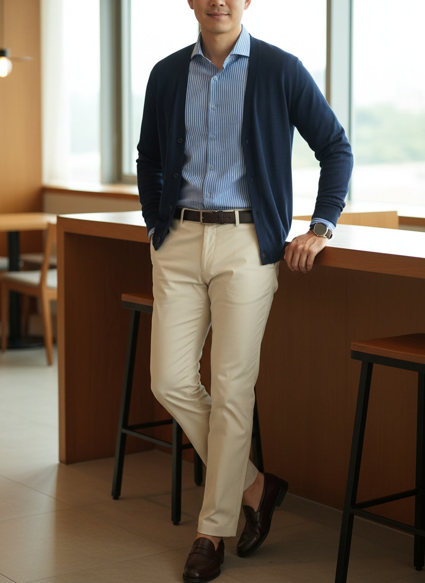 MONSEN Suitory Lenzing Modal Vertical-Stripe Shirt in Performance Blend product image
