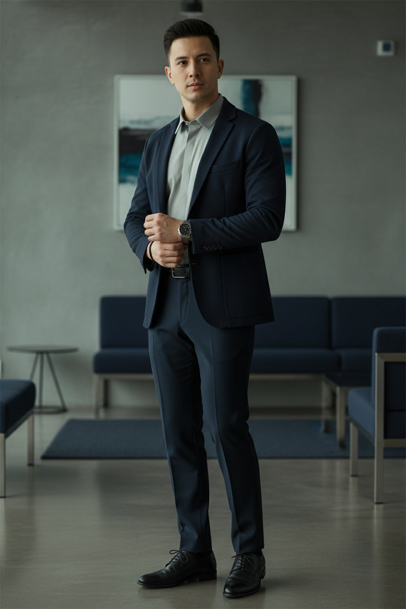 MONSEN Suitory No-Iron Hidden-Placket Shirt in Performance Blend product image