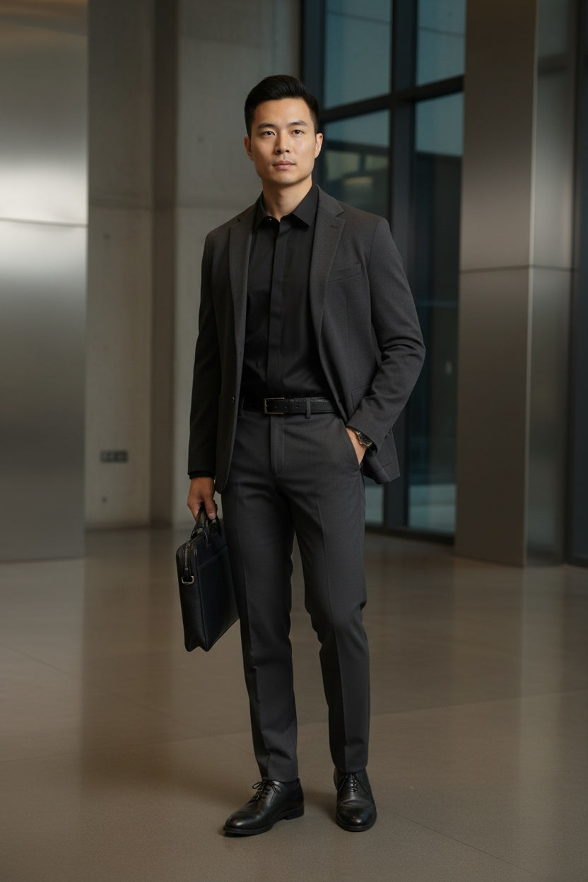 MONSEN Suitory No-Iron Hidden-Placket Shirt in Performance Blend product image