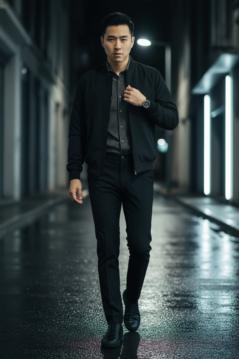 MONSEN Suitory Lenzing Modal Vertical-Stripe Shirt in Performance Blend product image