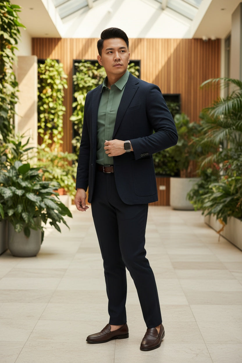 MONSEN Suitory No-Iron Hidden-Placket Shirt in Performance Blend product image