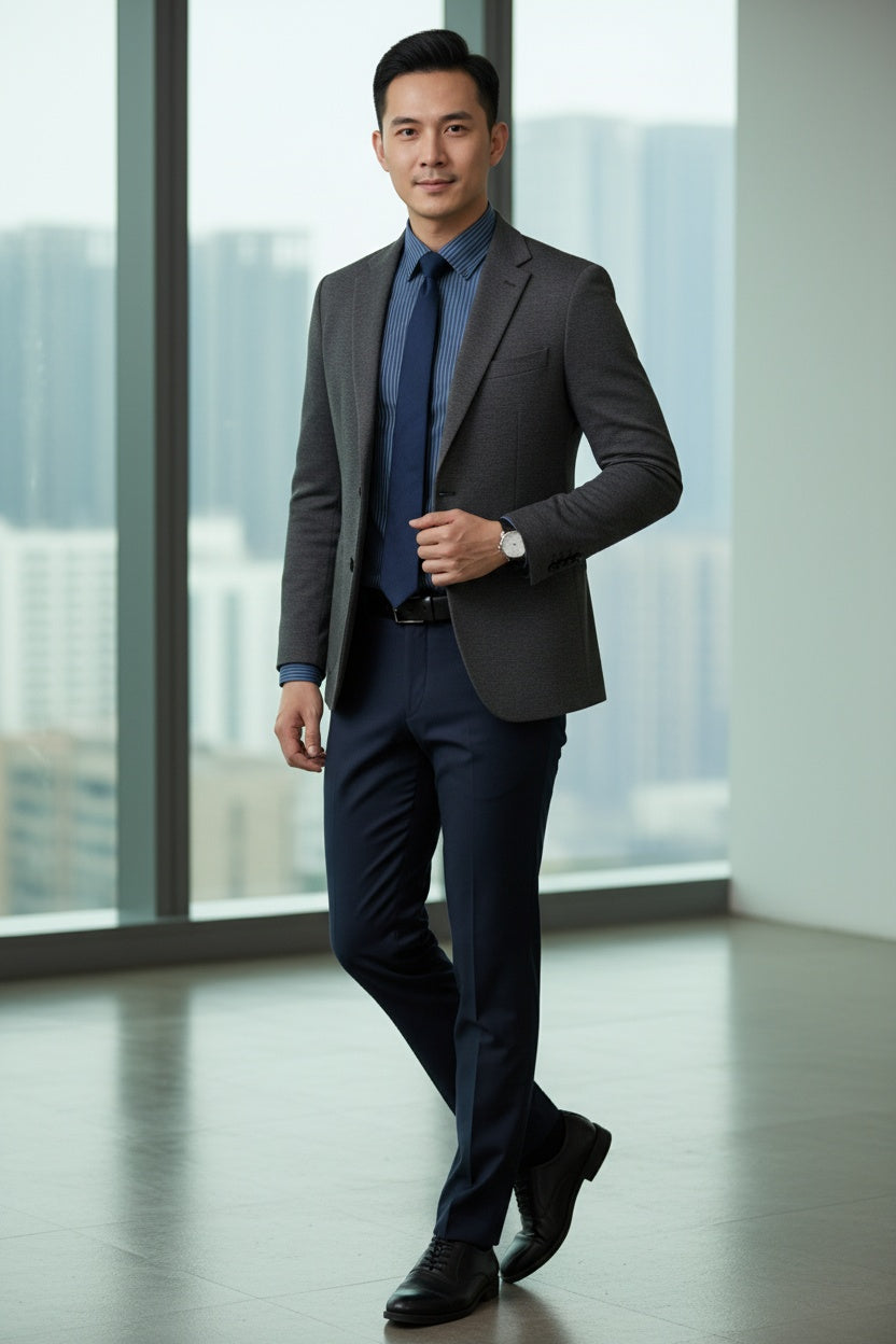 MONSEN Suitory Wrinkle-Free Striped Shirt in Performance Blend product image