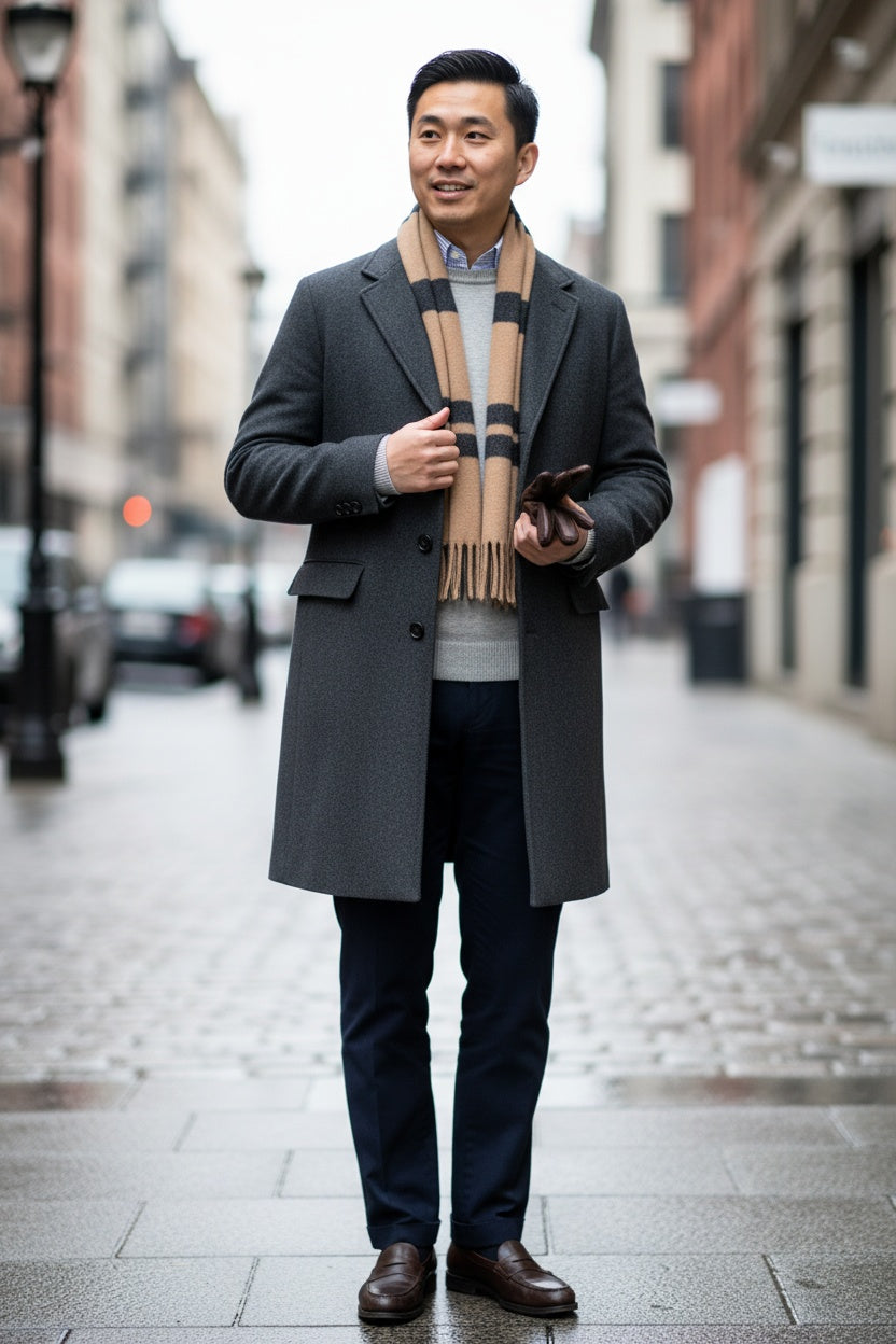 MONSEN Suitory Wrinkle-Resistant Oxford Stripe Shirt in Cotton product image