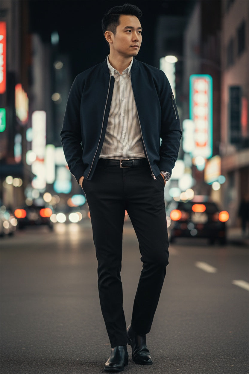 MONSEN Suitory Wrinkle-Free Striped Shirt in Performance Blend product image