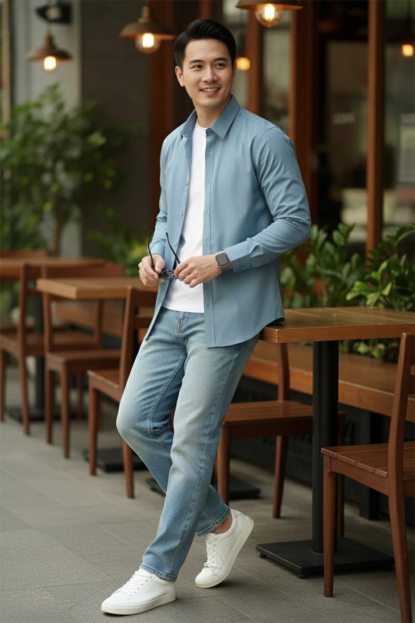 MONSEN Suitory Bamboo-Fiber Non-Iron Shirt in Bamboo Blend product image