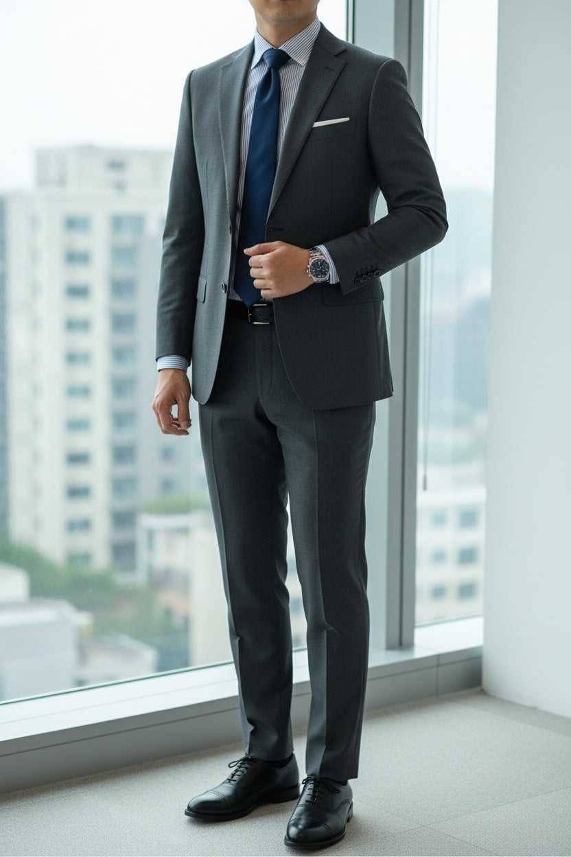 MONSEN Suitory Wrinkle-Resistant Oxford Stripe Shirt in Cotton product image