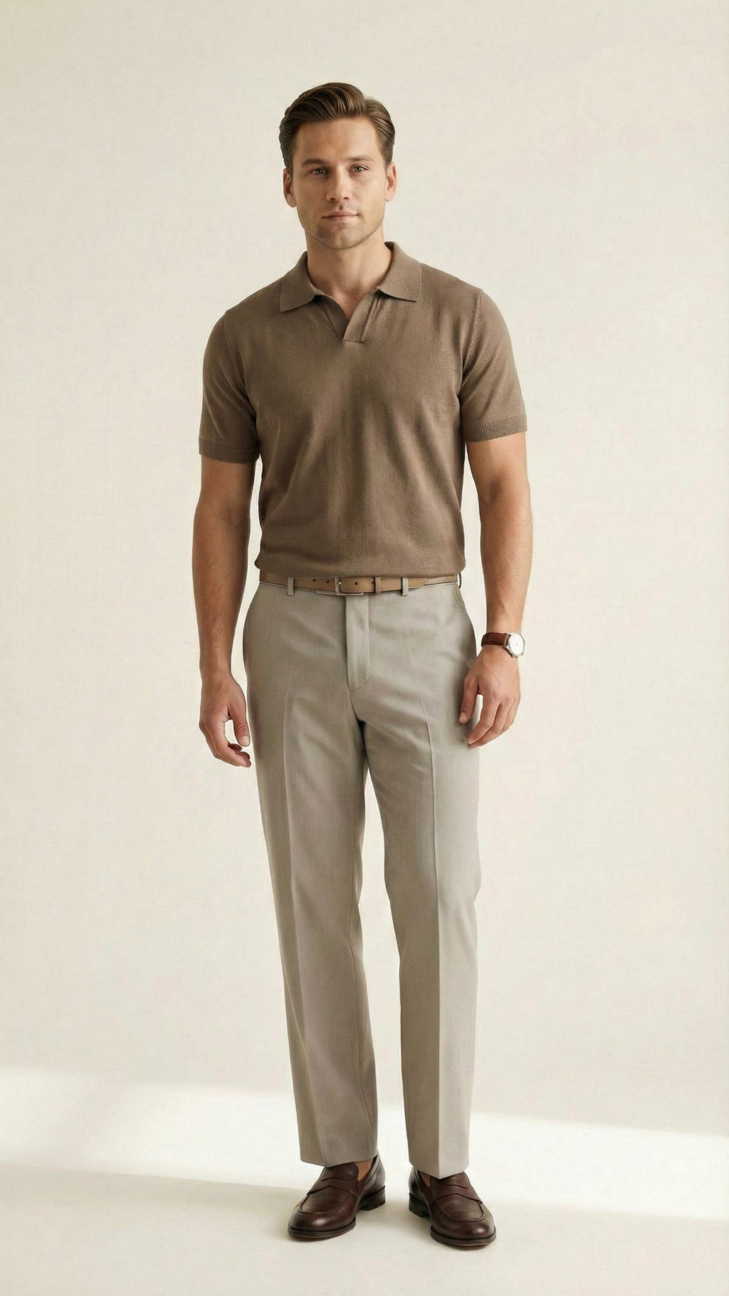 MONSEN Suitory Tencel-Drape V-Neck Knit Polo product image