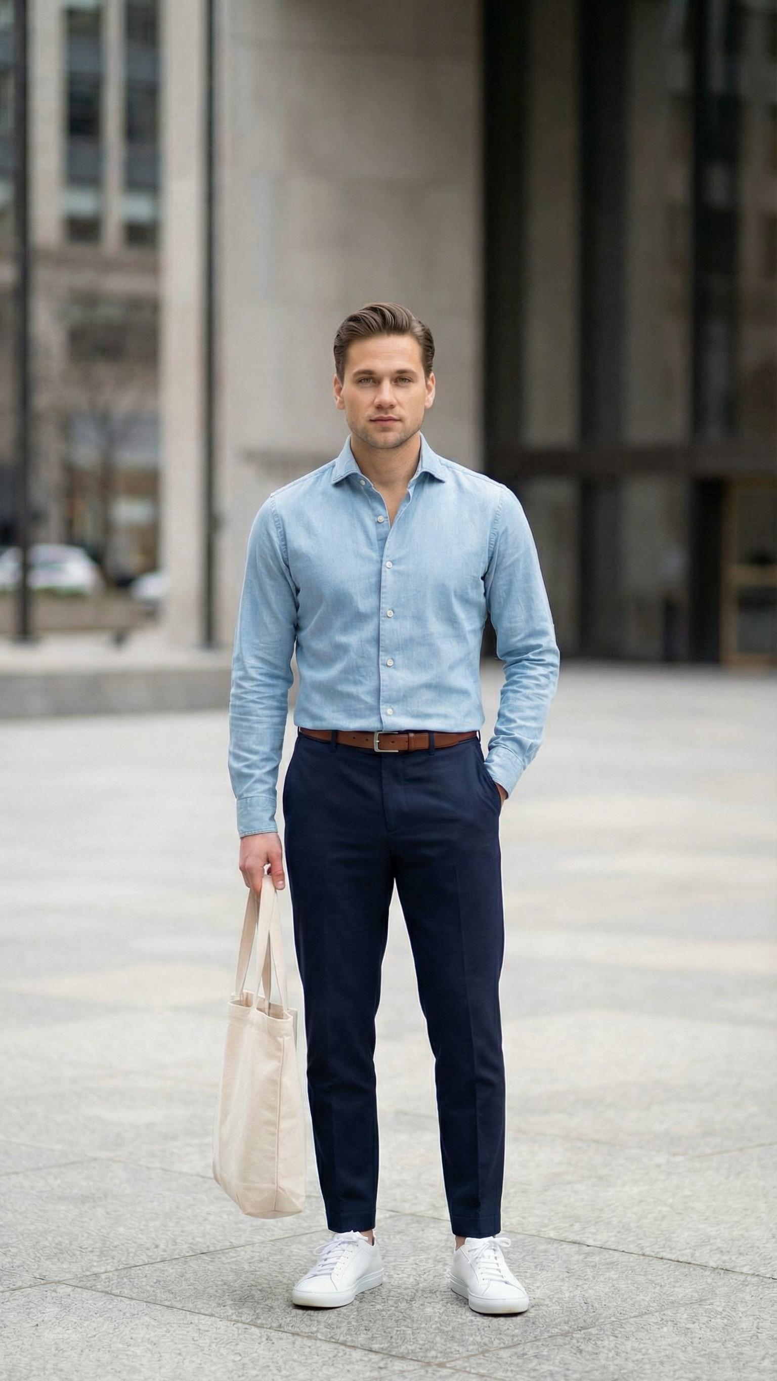 MONSEN Suitory One-Piece Collar Denim Shirt product image