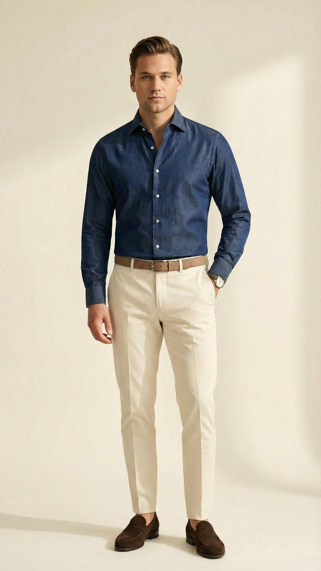 MONSEN Suitory One-Piece Collar Denim Shirt product image